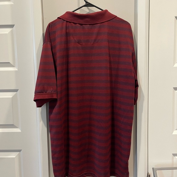 Junction West size 2XL maroon polo with navy stripes - Picture 3 of 3